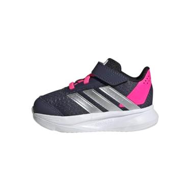 Imagem de adidas Tênis de corrida unissex Duramo Sl Elastic Lace & Strap, Azul marinho/prata metálico/rosa lúcido, 18