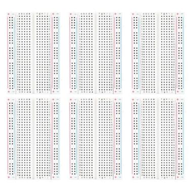 Imagem de ELEGOO 6PCS Kit de tábua de pão de 400 pontos sem solda para projeto Arduino Placa de pão pequena eletrônica para circuitos PCB placa de protótipo