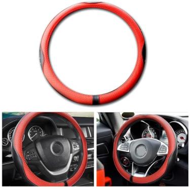 Imagem de Couslcd Capa protetora de roda de carro macia, respirável, antiderrapante, capas de volante para mulheres e homens, capa de volante de carro, ajuste universal para veículos de 38 cm, caminhão, SUV