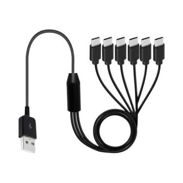 Imagem de Cabo Multi USB C 6 Em 1 Divisor Carregador Para iPhone 15 Android Sams