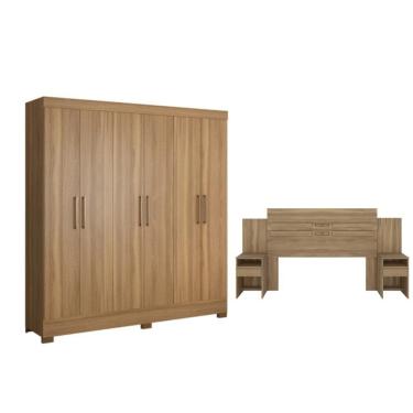 Imagem de Conjunto Cabeceira e Guarda Roupa Casal Ferrara