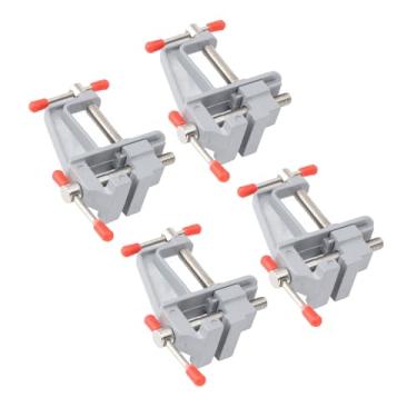 Imagem de SUNGOOYUE Mini Braçadeira de Mesa, Braçadeira de Torno de Liga de Alumínio Resistente para Diy, Mini Mesa Portátil de 4 Peças para Trabalhar Madeira e Trabalhadores de Metal