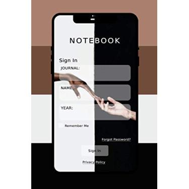 Imagem de Notebook Journal: Black White Hands No Racism Iconic of Humanity Smartphone Colors Palette Composition 6x9 Lined 112 Pages For School College Office Women Men Teenagers