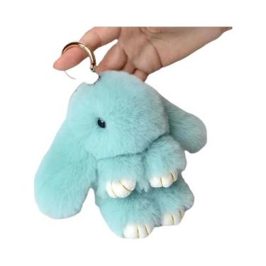 Imagem de Chaveiro De Pompon De Pelúcia De Coelho Fluffy De 15cm, Brinquedo Fofo