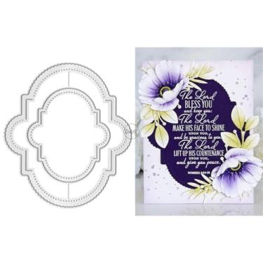 Imagem de DzIxY Matrizes de corte de metal com etiqueta de renda oval para kit de fabricação de cartões, conjunto de recortes de papel, estêncil, suprimentos, modelos de máquina