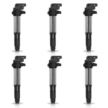 Imagem de Pacote de 6 bobinas de ignição compatíveis com BMW X3 X5 Z3 Z4 Mini cobre E46 325i 325Ci 325xi 330i 330Ci 330xi 525i 530i E39 E53 E60 E63 B322 2.5L 3.0L 3.2L L6 L8 C1404