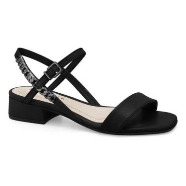 Imagem de Sandália Feminina Ramarim Salto Bloco 2548102, Plus, Preto, 37