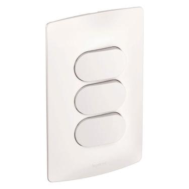 Imagem de 3 Interruptores Simples 4x2 10a Ny Branco Nereya - 663102 - Pial 3 Interr.simples 4x2 Ny Br 10a Nereya
