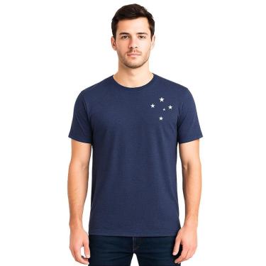 Imagem de Camisa Cruzeiro Marinho Estrelas Adulto Masculina Oficial