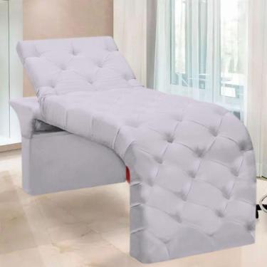 Imagem de Maca Estofada Estética Cílios Regulável Spa Suede Eloísa Branco