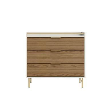 Imagem de Cômoda 3 Gavetas Yves Off White E Freijo 90cm