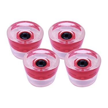 Imagem de Rodas de skate flash LED 70 mm - material PU, reduz a vibração, durômetro de 80 A - perfeito para esportes de parque e patinação de rua em cruzeiro - vermelho e preto