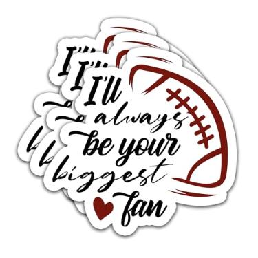 Imagem de Adesivo de futebol (3 peças) - I'll Always Be Your Biggest Fan - Decalques de vinil engraçados à prova d'água para copos, laptops, garrafas de água - Adesivo de presente de futebol para jogadores