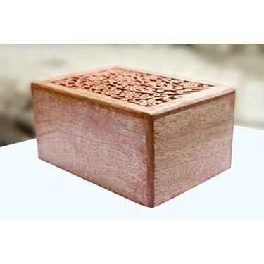 Imagem de Earthly Home Urnas de madeira para gravação de árvore da vida lindamente feitas à mão e feitas à mão para cinzas humanas, caixa de madeira para adultos (média)