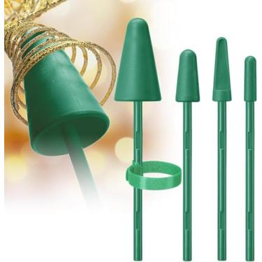 Imagem de Estabilizador universal de topo de árvore de Natal – 4 peças de suporte de topo de árvore de Natal seguro sem oscilação para estrelas, anjos, suporte de topo pronto para usar, adequado para todas as