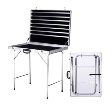 Imagem de Carrinho de exibição de joias de alumínio grande portátil, caixa organizadora dobrável de armazenamento de joias com rodas, estojo de exibição de itens pequenos para móveis, para bancas de mercado