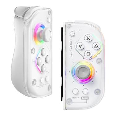 Imagem de HandheldDIY J6 Wireless Joy-Pad for Switch/OLED, Full-Size Replacement for Switch Controller with Hall Effect Joysticks, Microswitch ABXY, Back Buttons, Turbo Function, 6-Axis Gyro＆RGB Lights