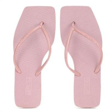 Imagem de Chinelo Brizza Arezzo Bico Quadrado Tira Slim Rose - Feminino-Feminino