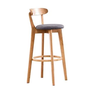 Imagem de Bancos de bar altos banquinho de bar moderno banco alto traseiro cadeira de jantar simples banco de bar casa restaurante cozinha tecido almofada cadeira traseira balcão de cozinha banco de bar (cor: 1