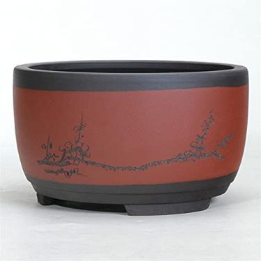 Imagem de EESCZVGBDX Vaso grande de areia roxa bonsai verde para casa orquídea carne vaso de flores suculentas vaso de flores interior ao ar livre vaso de plantas interior mesa decorativo vaso de flores