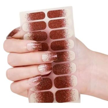 Imagem de Kit Adesivos para Unhas com 4 Modelos. Fácil Aplicação. Cores Marrom e Róseo, Nude Dourado Estrela, Lilás Prata Glitter, Róseo Nude Glitter. Sem gel e Autocolante.