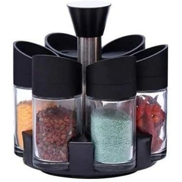Imagem de Suporte Giratório para Temperos e Condimentos, 6 Peças, Organizador para Cozinha, Casa e Restaurante