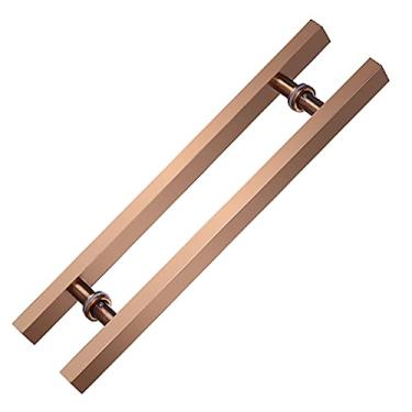 Imagem de STXYANGV Maçaneta deslizante de porta de celeiro de 61.0 cm com puxador de entrada de porta de madeira de vidro liso para empurrar porta exterior interior/cinza/80 cm comprimento|50 cm (comprimento