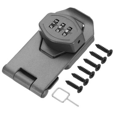 Imagem de PATIKIL Fechadura de combinação de armário sem chave 7,6 cm, liga de zinco, 3 dígitos, botão de torção, trava de ferrolho para armários, armário, gaveta, armário de cozinha ao ar livre, cinza