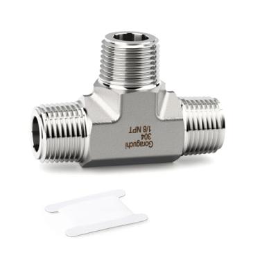 Imagem de GORAGUCHI 1 peça de acessórios de tubo quadrado de aço inoxidável 304, encaixes de tubulação macho NPT de 1/20.3 cm, para combustível/ar/água/gás/óleo