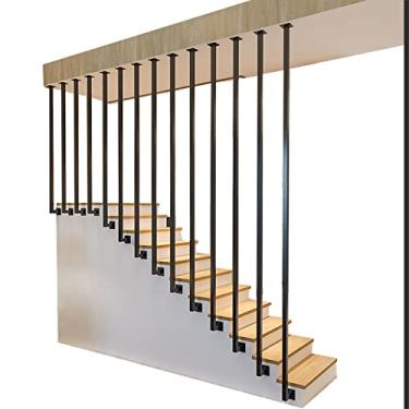 Imagem de FZZIBQYR Corrimão de escada de metal interno/externo, barra de apoio de transição, rampa de escada, postes longos, corrimãos de escada de segurança