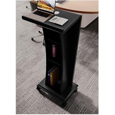 Imagem de YPDJVLTI Speech Podium Church Pulpit Pódio de madeira sobre rodas com furo de arame e espaço de armazenamento para igreja púlpito sala de aula discurso moda