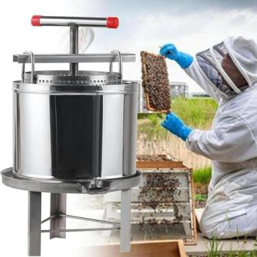 Imagem de FYLFANYAN Prensa de mel extrator de cera de abelha de aço inoxidável manual de imprensa de mel ferramentas de apicultura para vinificação mel