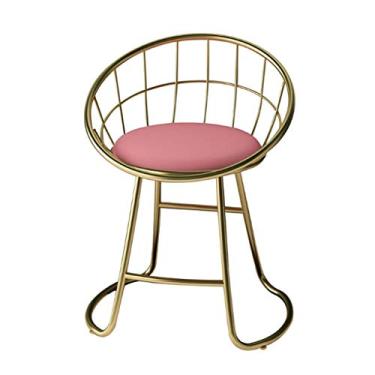 Imagem de Espreguiçadeira para pés, banqueta de bar de metal, banquinho estofado de arte de ferro para penteadeira cadeira de encosto para casa lazer cadeira de maquiagem sala de estar quarto