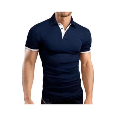 Imagem de Camisa Polo Masculina de Verão - Respirável, Gola Oca e Manga Curta, A