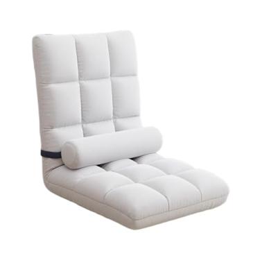 Imagem de YWJLQH Cadeira de chão com apoio para as costas, sofá dobrável, macio, confortável para jogos, quarto infantil, dormitório, leitura, sofá reclinável de 5, Branco
