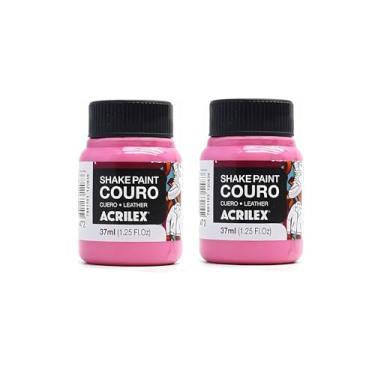 Imagem de Kit 2 Tintas Para Couro Acrilex Shake Paint 37ml 472 Rosa Chiclete Alta Aderência e Durabilidade Para Customização de Tênis, Sapatos, Bolsas, Jaquetas, Botas e Acessórios