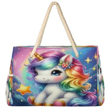 Imagem de hongjinglin Bolsa de praia grande, leve, dobrável, amor, autismo, colorida, bolsa de ombro para piscina, Cor 25, Large
