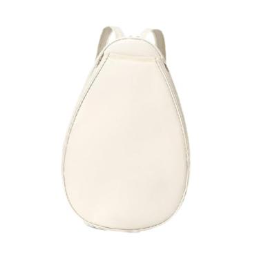 Imagem de YIJU Mochila para tênis e badminton, equipamento esportivo elegante com zíper, bolsa para raquete de tênis e badminton, bolsa de ombro para raquetebol, Branco
