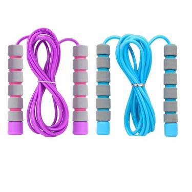 Imagem de Corda de pular macia ajustável com alças de espuma amigáveis à pele para crianças, estudantes e adultos, corda de pular fitness para atividades ao ar livre, lembrancinhas de festa, atividade de