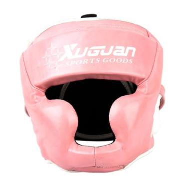 Imagem de rockible Capacete de capacete de boxe espessa cobertura de rosto macio ventilado para luta de luta com MMA de Taekwondo Sparring, Rosa, S
