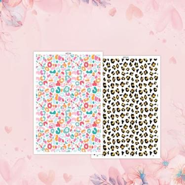Imagem de Papel de transferência para argila de polímero, 2 designs, 4 peças, papel de transferência de argila com estampa de leopardo para brincos de argila de polímero, joias de argila para pintura a óleo