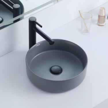 Imagem de Cuba Deend De Cerâmica Grigio Tondo Para Banheiro 39x39x11cm