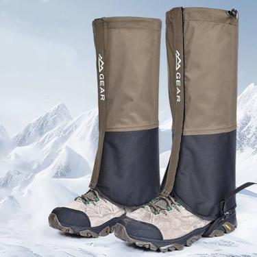 Imagem de HipierFx Polainas unissex impermeáveis para caminhadas, polainas leves para caminhadas, escaladas, caça, esqui (verde-oliva, M (17,3-18,1))