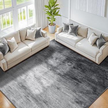 Imagem de LIANLAM Tapete lavável 15 x 23 cm para sala de estar - resistente a manchas antiderrapante tapete boho para quarto, durável e ultrafino vintage grande tapete (15 x 23 cm, cinza)