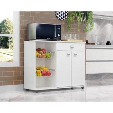 Imagem de Balcão Fruteira Renata Microondas Bebedouro 2 Portas 1 Gaveta - Casa