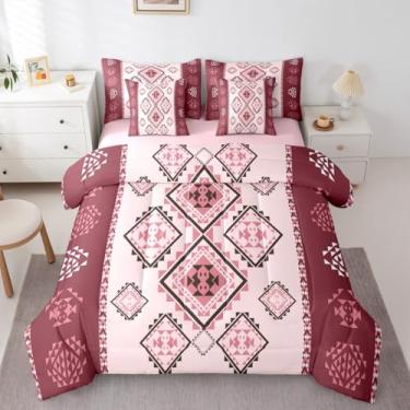 Imagem de Erosebridal Jogo de cama queen asteca do sudoeste asteca em uma bolsa, conjunto de edredom para crianças, adolescentes, exótico, tribal, mexicano, geométrico, étnico, nativo americano, conjunto de
