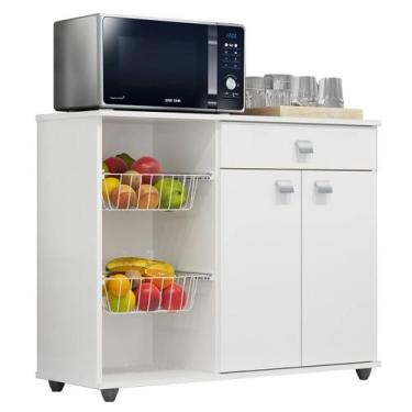 Imagem de Fruteira Balcão Forno Microondas Bebedouro Renata - 4D, Branca