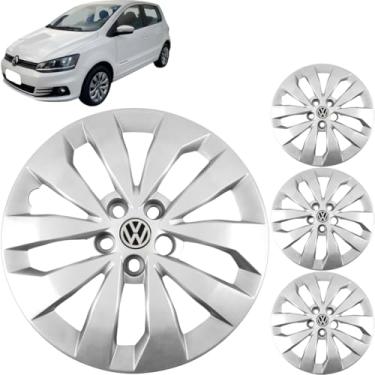 Imagem de Jogo 4 Calotas Aro 15 Vw Fox e SpaceFox 2011 a 2019 Com Adesivo Logo Vw Resinado Grid GR147CP