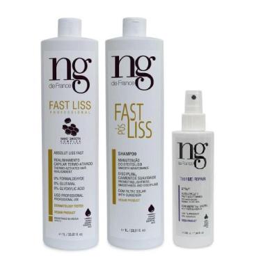 Imagem de Ng De France Kit Fast Liss + Spray Thermo + Sh. Pós Fast 1l