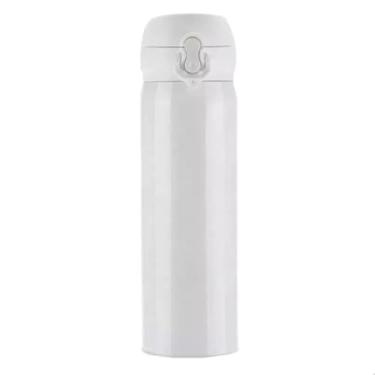Imagem de Garrafa Térmica Aço Inox com Tampa Flip, 21 cm de Altura, 6 cm de Diâmetro, (Branco)